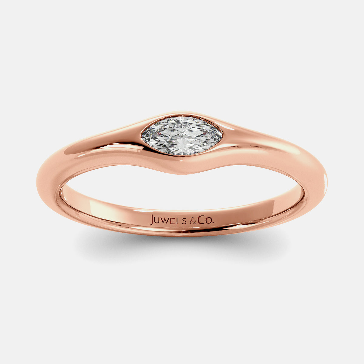 Rose Gold Waves of Life Stacking Ring Set