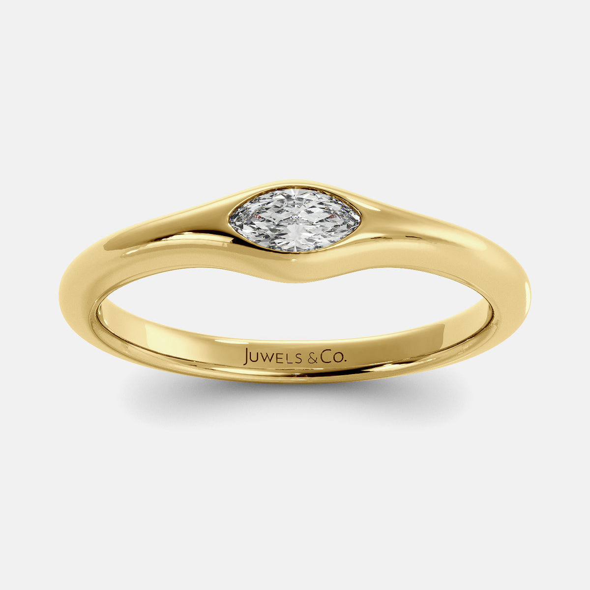 Yellow Gold Waves of Life Stacking Ring Set