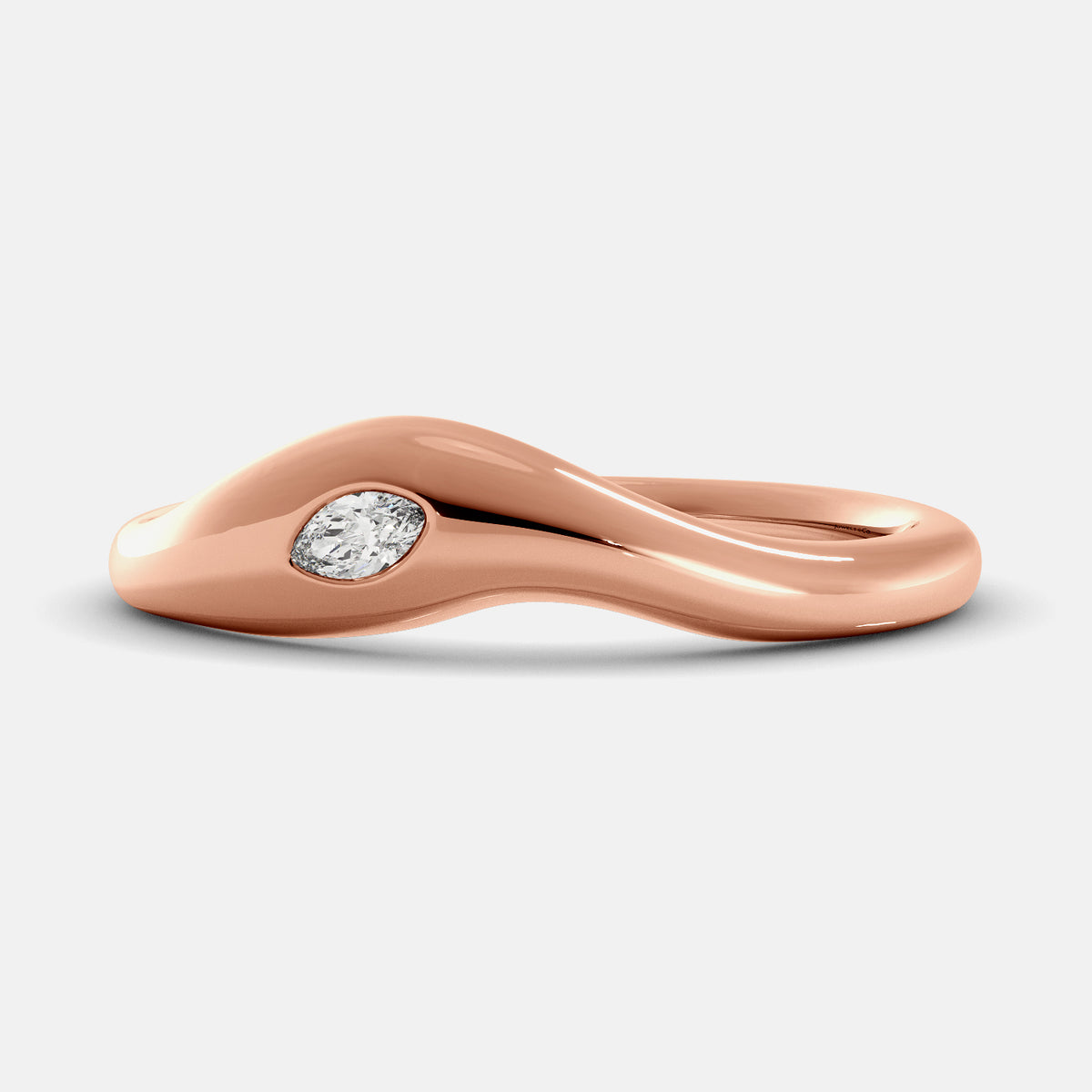 Rose Gold Waves of Life Stacking Ring Set