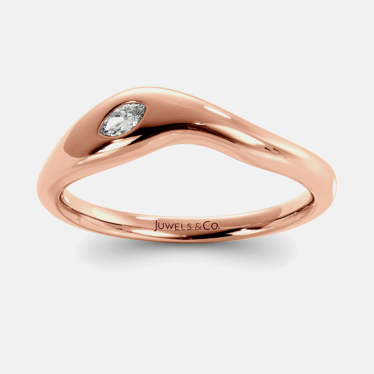 Rose Gold Waves of Life Stacking Ring Set