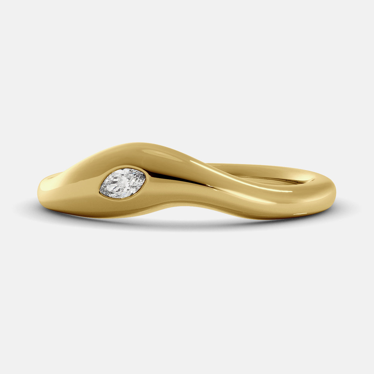 Yellow Gold Waves of Life Stacking Ring Set