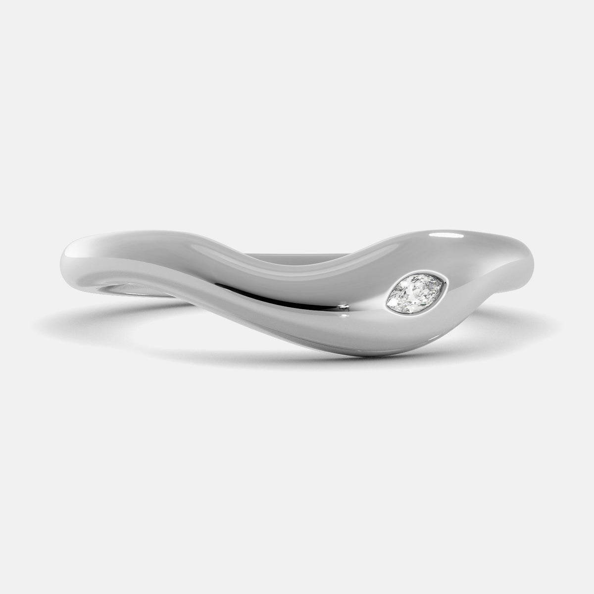 Platinum Waves of Life Stacking Ring Set