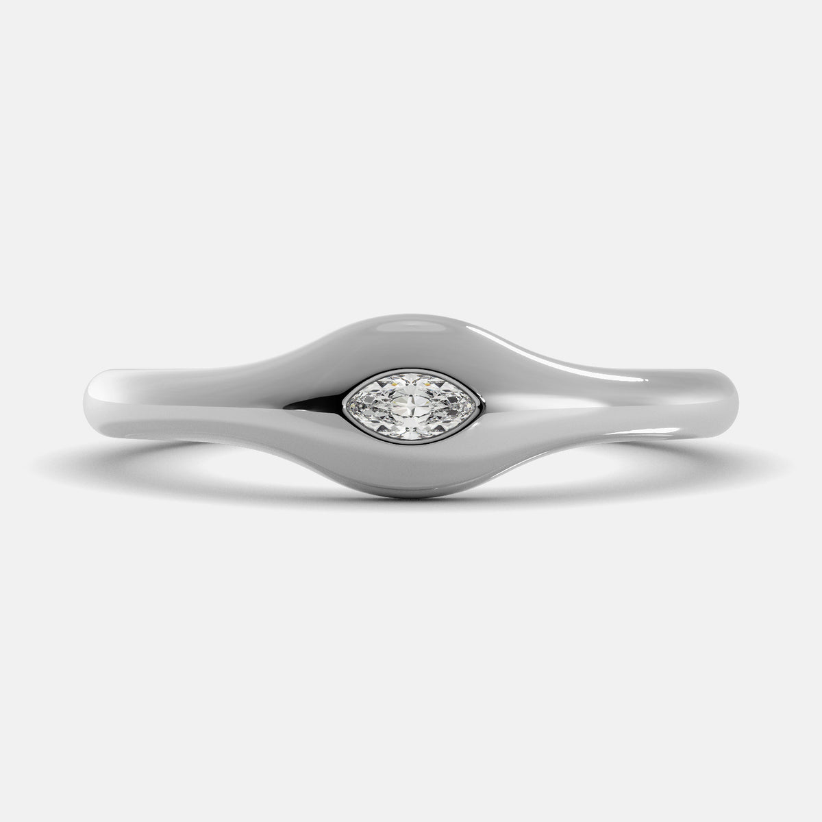 Platinum Waves of Life Stacking Ring Set