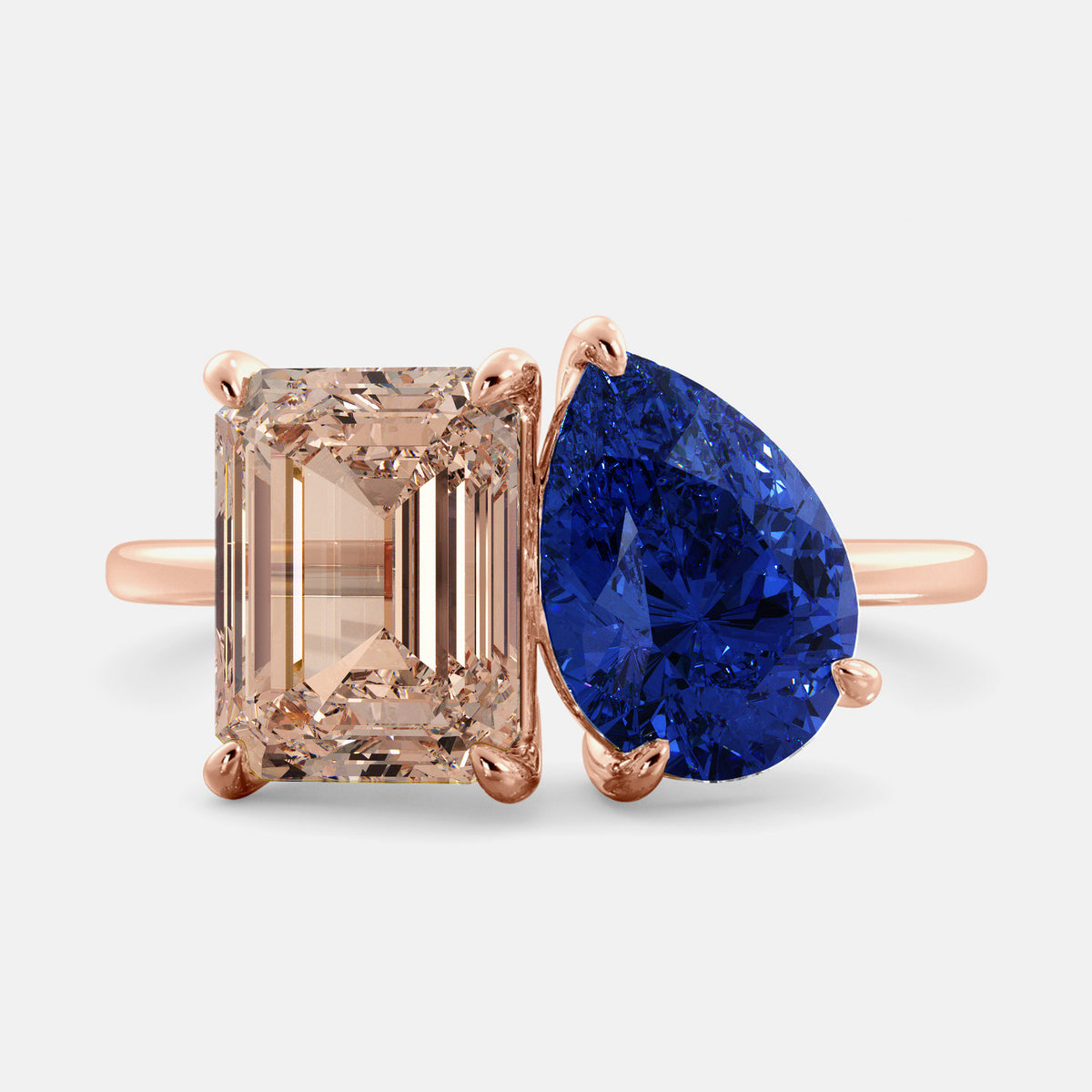 Morganite Toi et Moi Ring