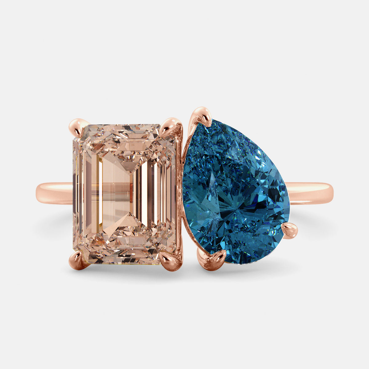 Morganite Toi et Moi Ring