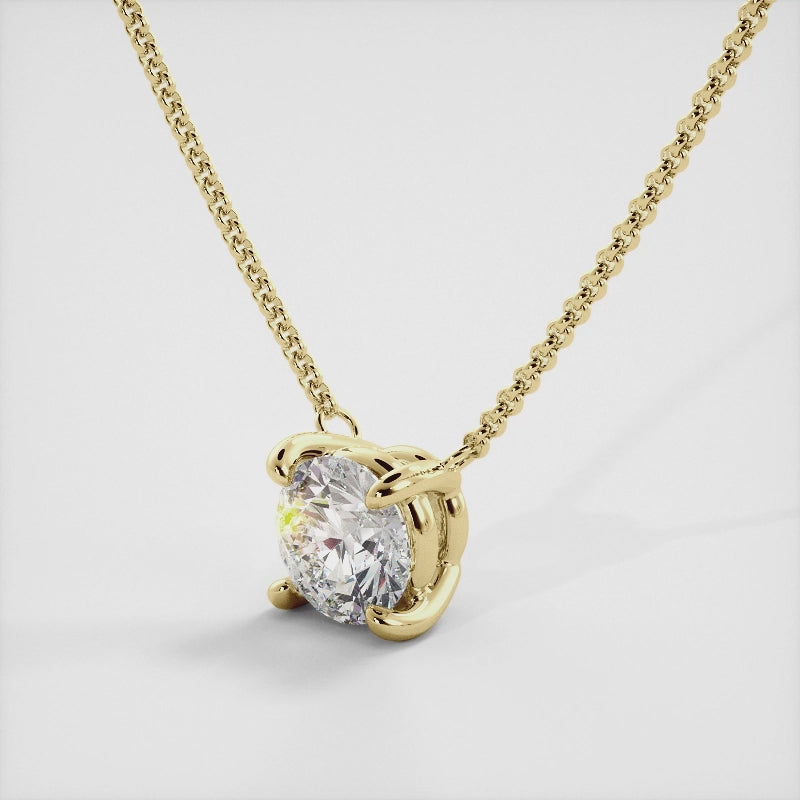 Runde Diamant-Solitär-Halskette