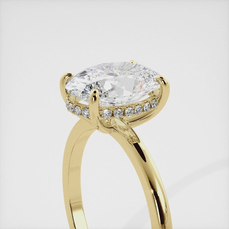 The Oval Diamond Engagement Ring with Hidden Halo