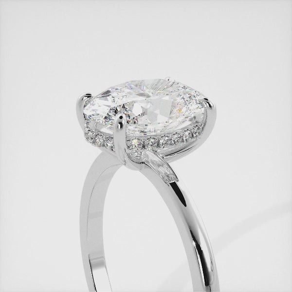 The Oval Diamond Engagement Ring with Hidden Halo