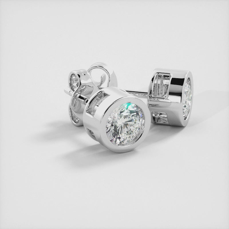 Diamond bezel earrings hot sale white gold