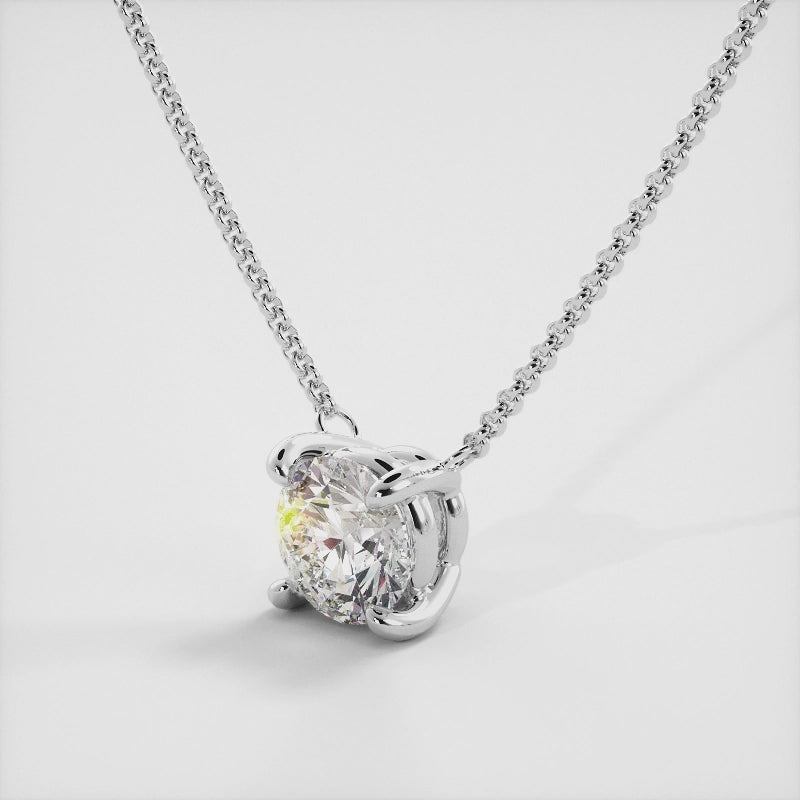Runde Diamant-Solitär-Halskette