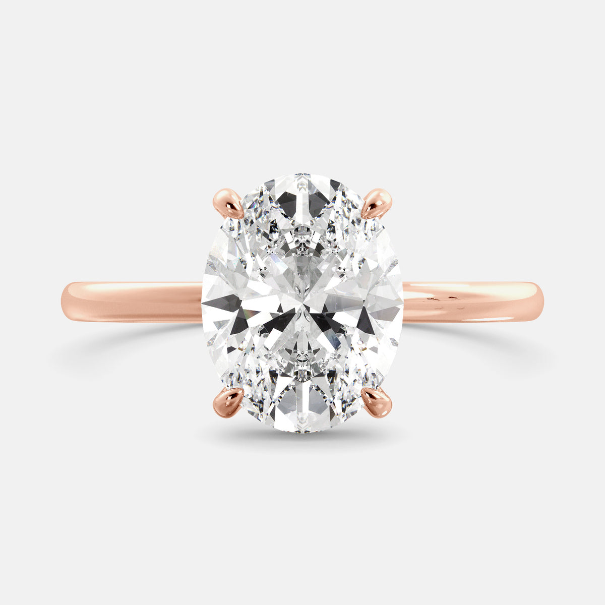 The Oval Diamond Engagement Ring with Hidden Halo