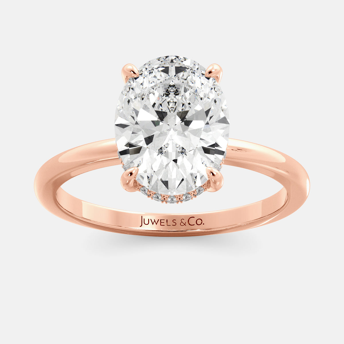 The Oval Diamond Engagement Ring with Hidden Halo