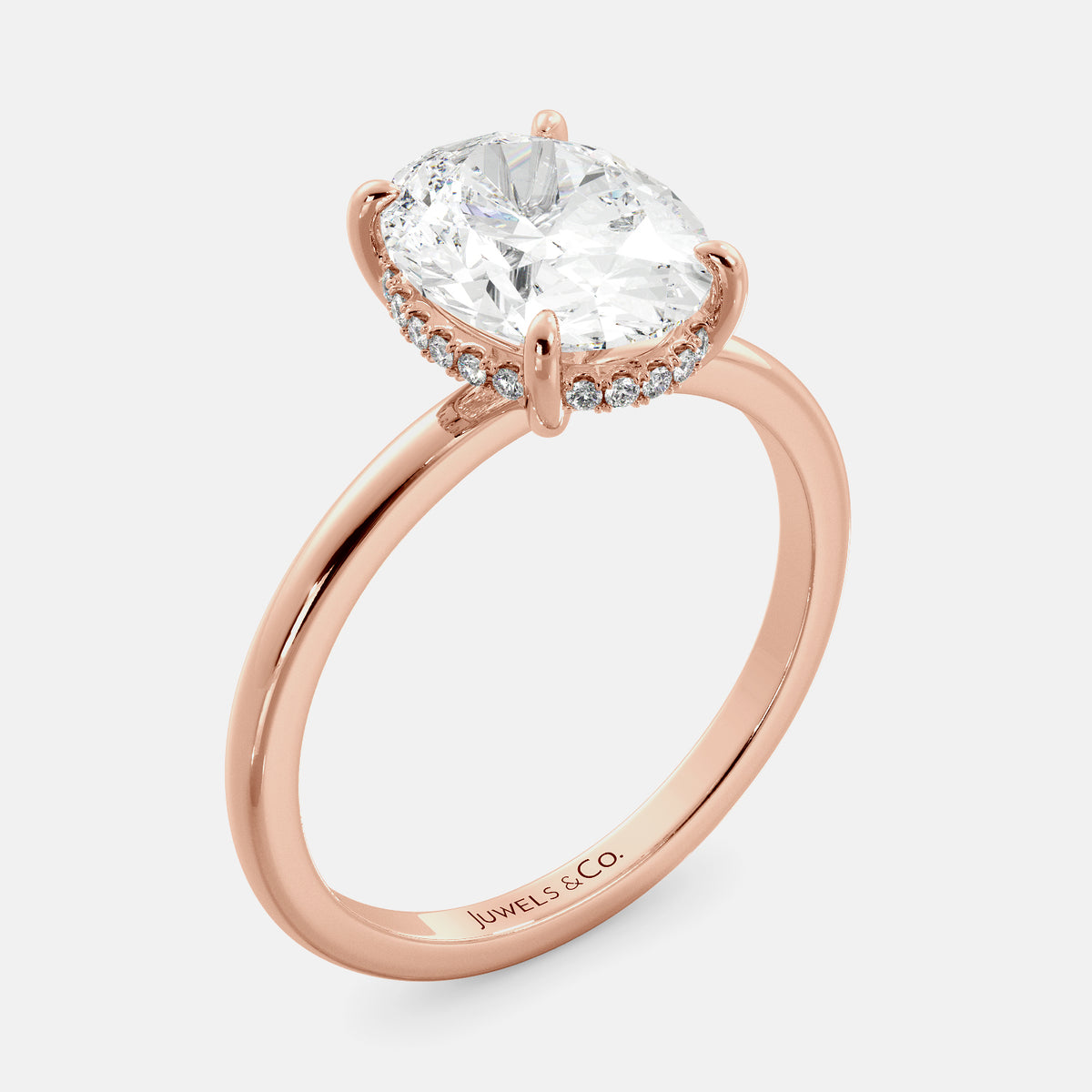 The Oval Diamond Engagement Ring with Hidden Halo