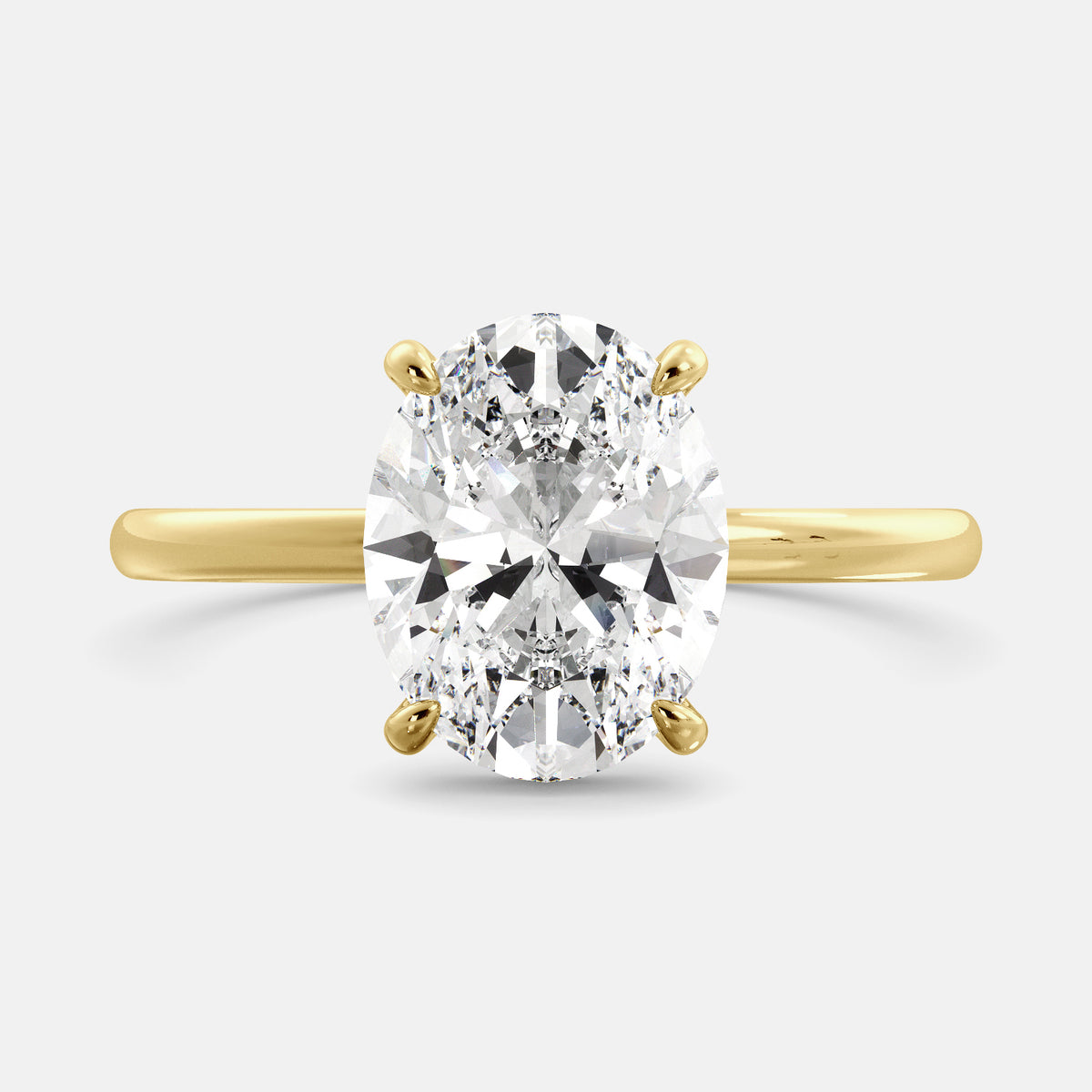 The Oval Diamond Engagement Ring with Hidden Halo