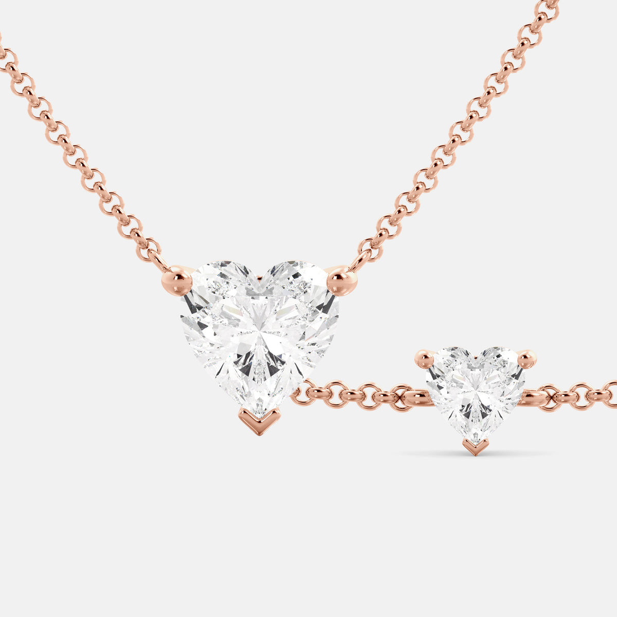 Cari Heart-Shaped Diamond Necklace & Bracelet Set