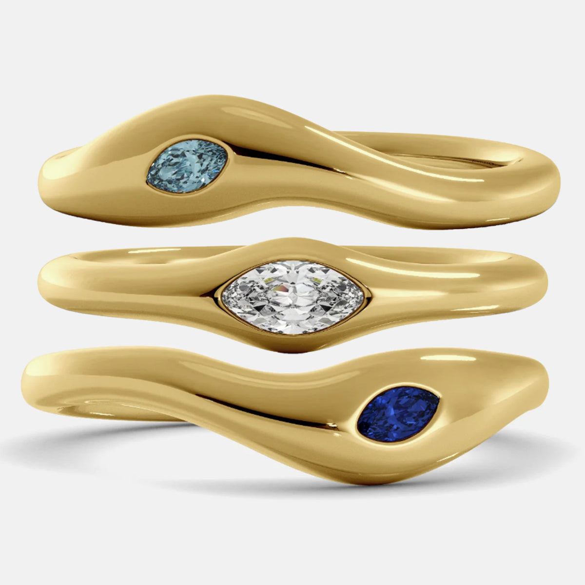 Still Waters Wave Ring Set