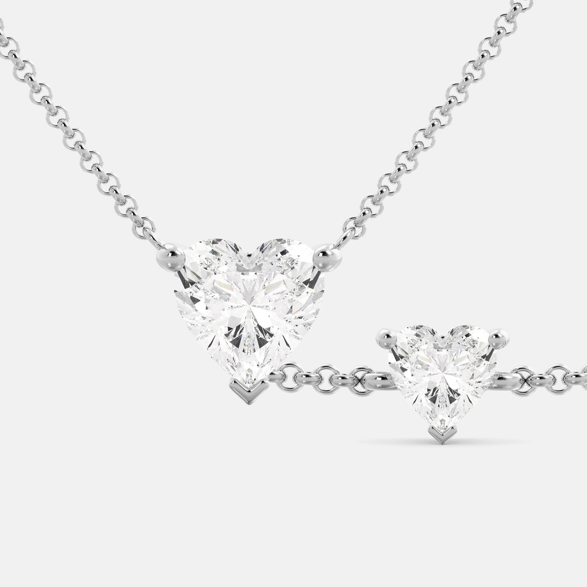 Cari Heart-Shaped Diamond Necklace & Bracelet Set