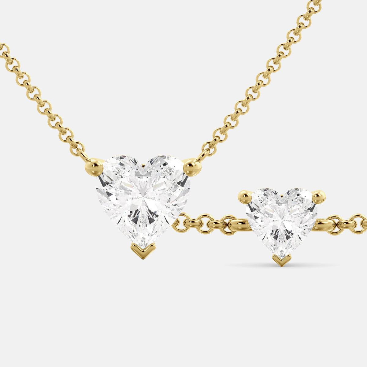 Cari Heart-Shaped Diamond Necklace & Bracelet Set