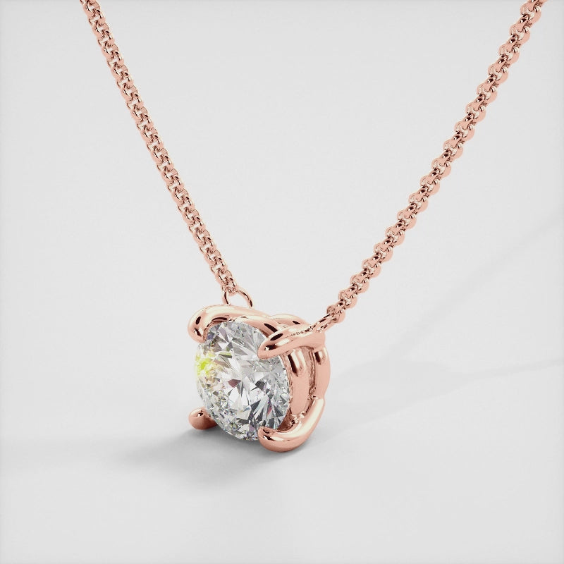 Runde Diamant-Solitär-Halskette