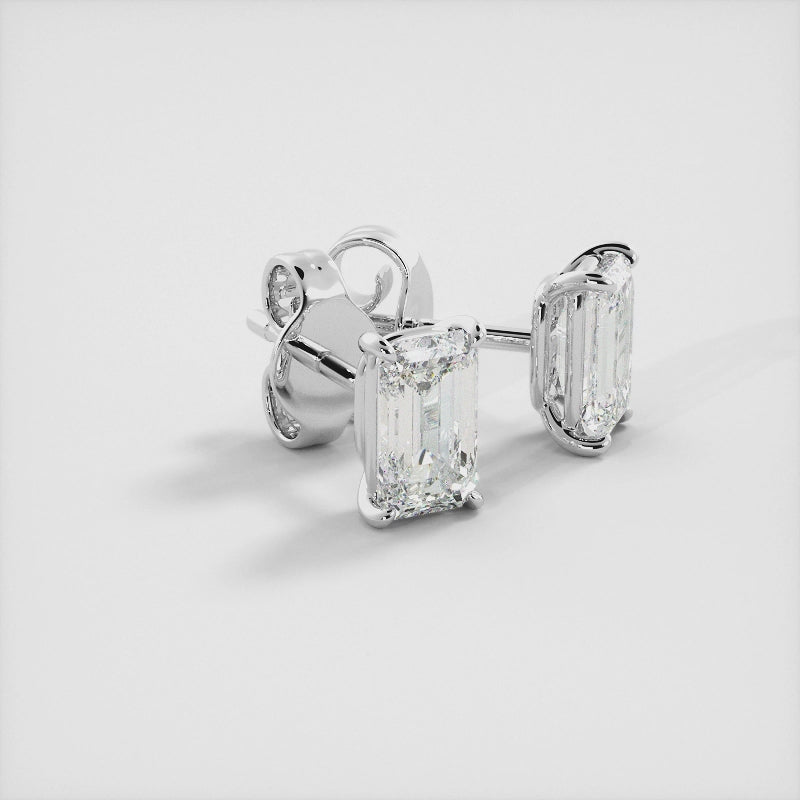 Diamond Emerald Stud Earrings
