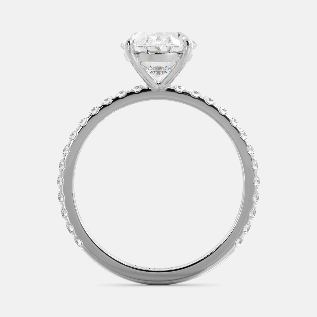 Oval Solitaire Diamond Ring with Pavé