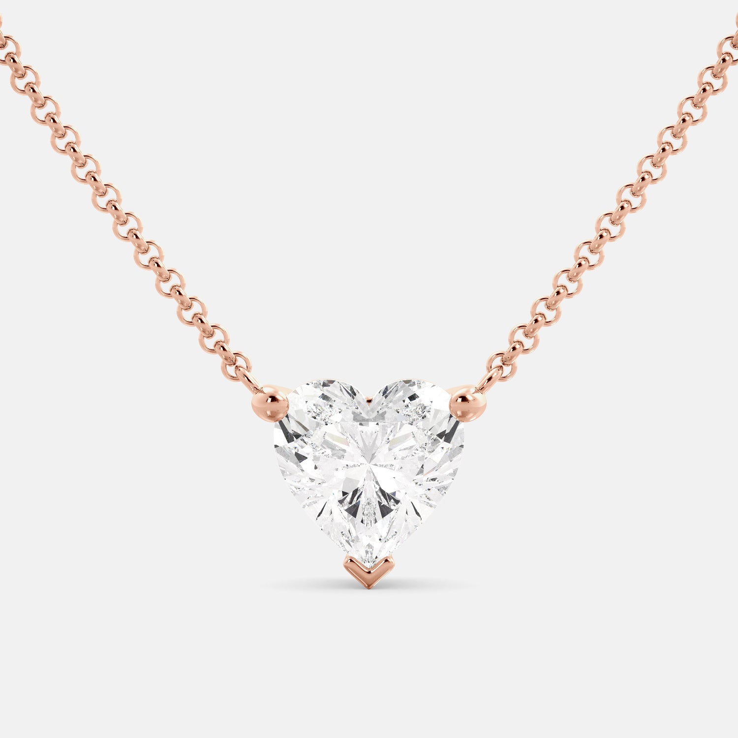 Diamond Solitaire Necklace / 14K Rose Gold Diamond Necklace 0.03ct /  Dangling Diamond Necklace / Floating Diamond / Diamond Bezel Necklace