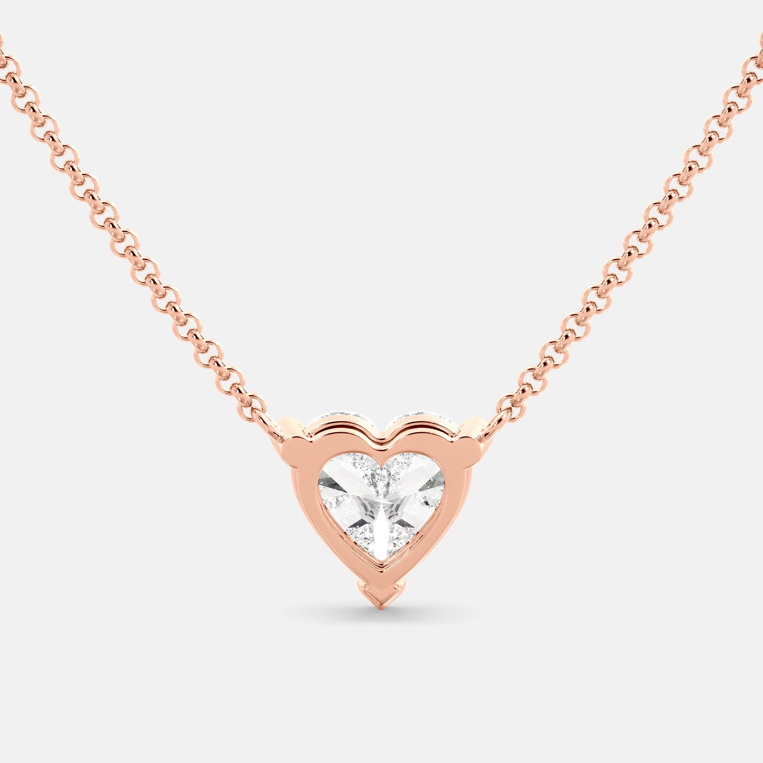 Rose Gold Diamond Necklace With Thin Chain /trio Dainty Diamond Necklace in  14k Rose Gold in Bezel Setting - Etsy