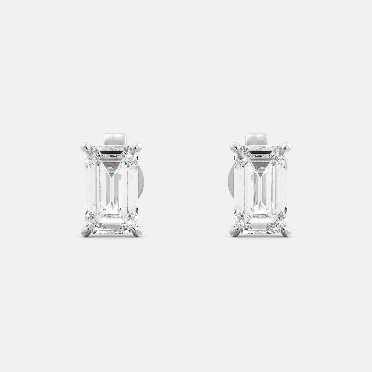 Diamond Emerald Stud Earrings