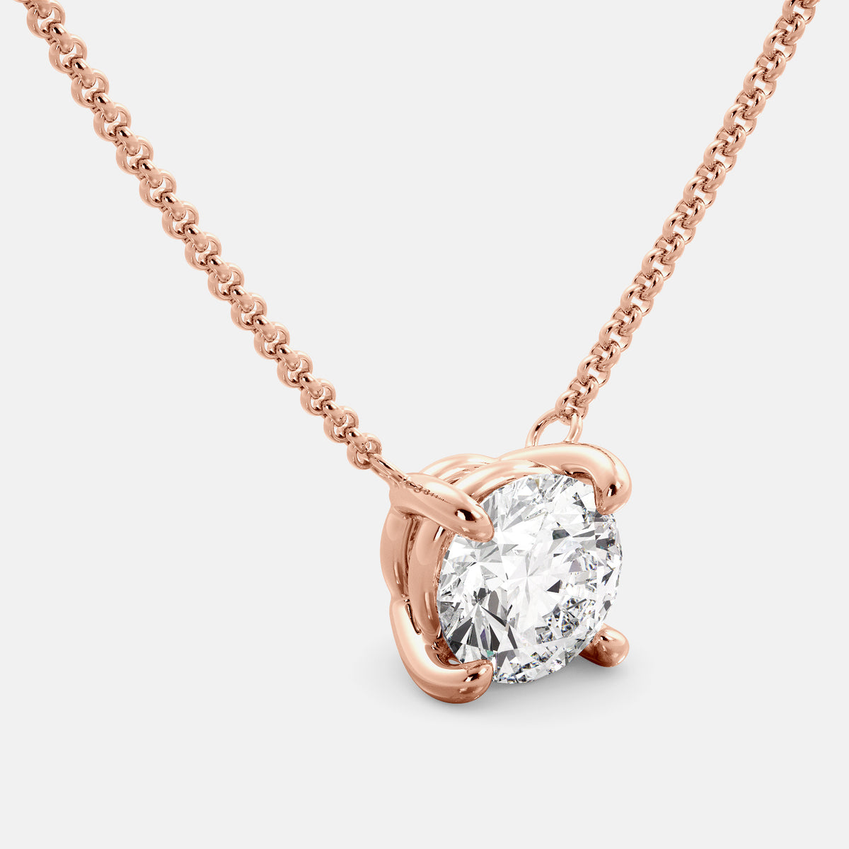 Round Diamond Solitaire Necklace