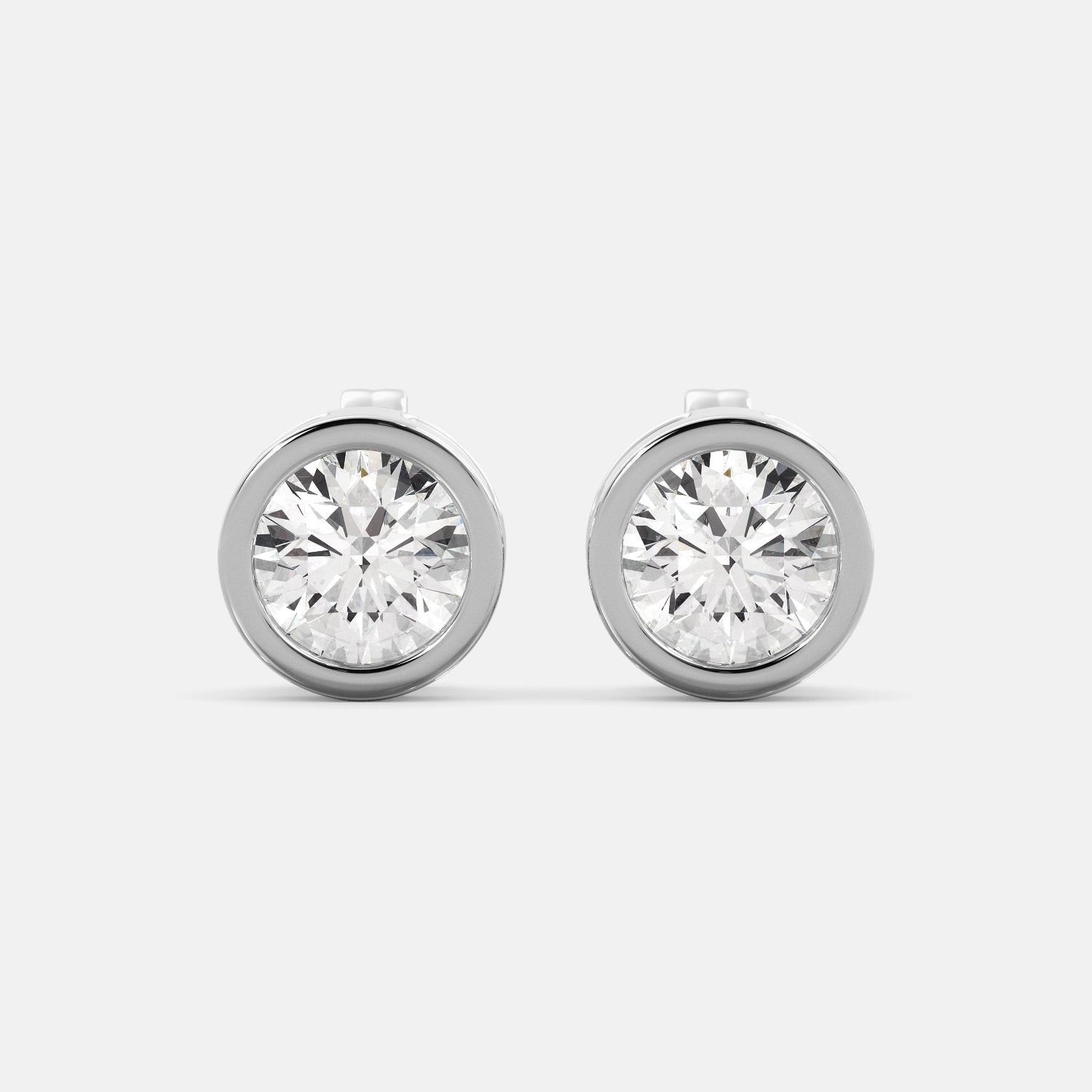 Bezel set diamond hot sale earrings white gold